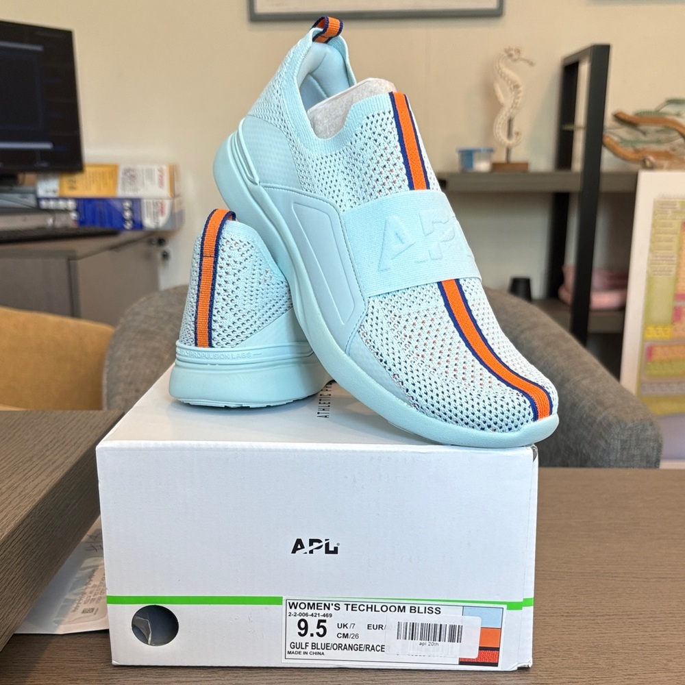 APL Techloom Bliss Light Blue Sneakers with Orange Stripe
